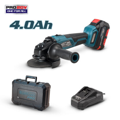 γωνιακός τροχός brushless, με μπαταρία 4.0Ah BBP5130 - PRO 20V -ONE FOR ALL BORMANN (πλήρες σετ με μπαταρία και φορτιστή)