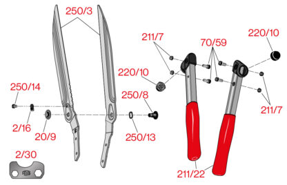 FELCO 250-57 κλαδευτήρι-ψαλίδι φρακτών, θάμνων / ψαλίδα μπορντούρας